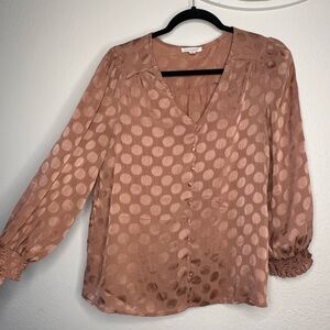 Blu Pepper Blush Polka Dot Blouse